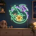 Dreamy Dragon – LED-neonskilt med sovende drage